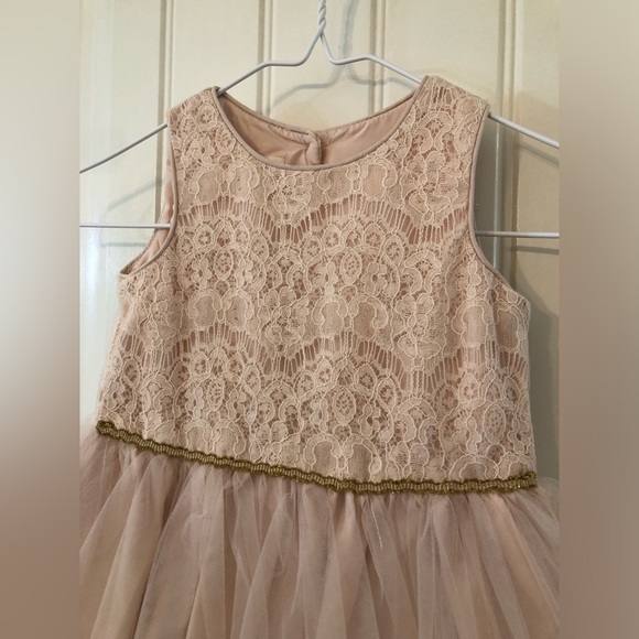 Blush Pink lace and tulle flower girl dress size 3T - Picture 2 of 5